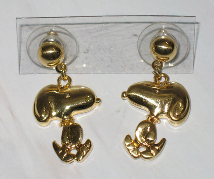 Snoopy Gold - Tone Dangling Post Earrings - snoopn4pnuts.com