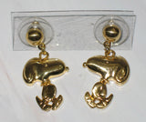 Snoopy Gold-Tone Dangling Post Earrings