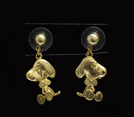 Snoopy Gold - Tone Dangling Post Earrings - snoopn4pnuts.com