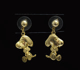 Snoopy Gold-Tone Dangling Post Earrings