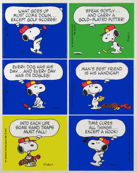 Snoopy Golfing Stickers - RARE! (Open Package/1 Sheet Removed) - snoopn4pnuts.com