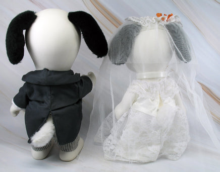 Snoopy and Woodstock Bride and Groom Rubber Doll Set - RARE! - snoopn4pnuts.com