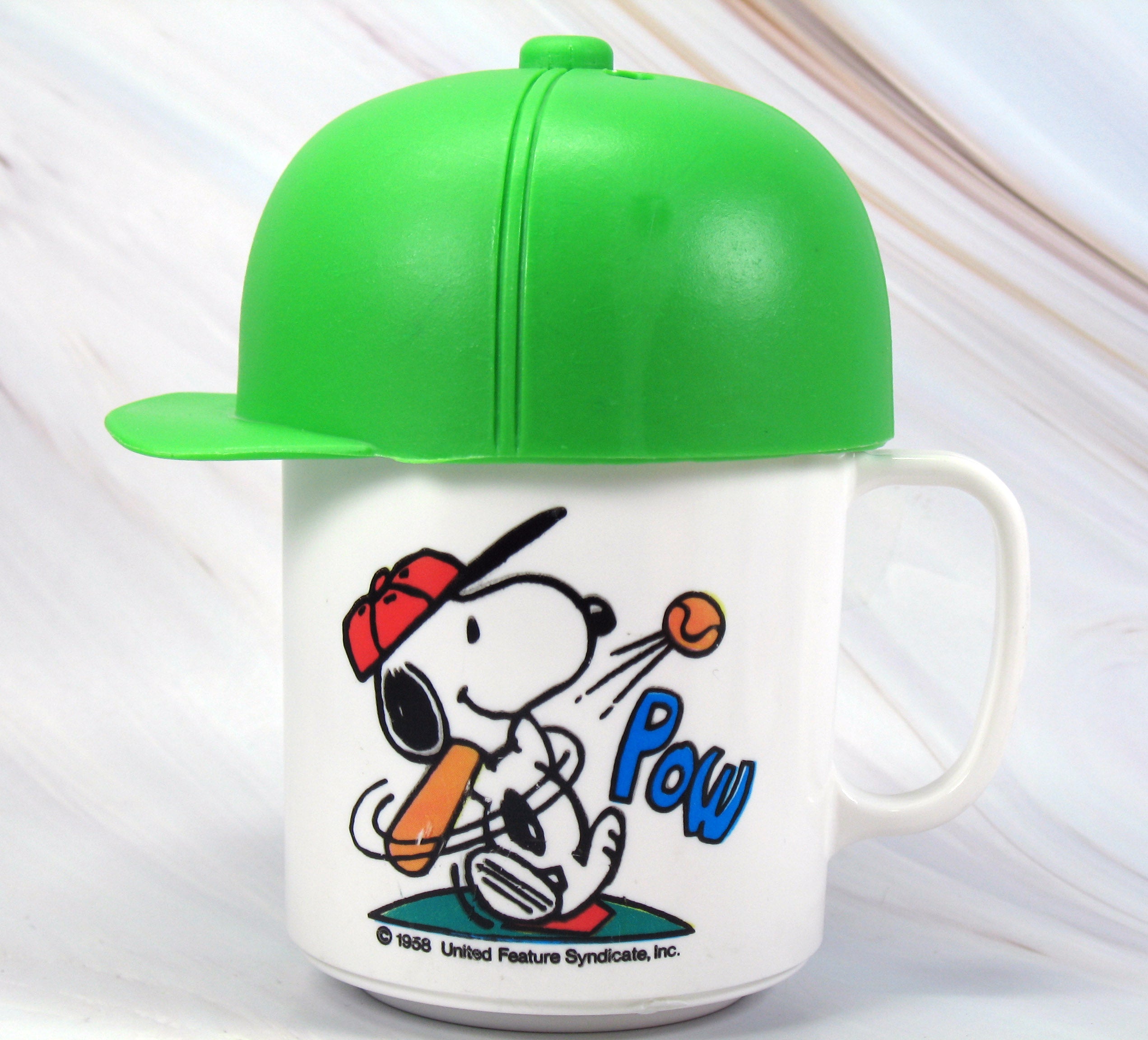 Snoopy Melamine Hat Cup With Straw Hole - Baseball