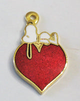 Snoopy's Heart Cloisonne Charm