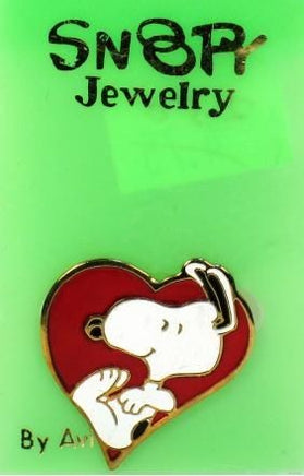 Snoopy On Heart Enamel Pin - On Sale!