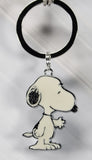Snoopy Shaking Hands Silver Plated Holographic Key Chain (Shiny Silver Ring)