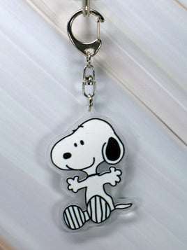 Peanuts Acrylic Swivel Key Chain - Snoopy Sitting - snoopn4pnuts.com