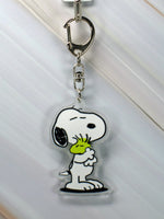Peanuts Acrylic Swivel Key Chain - Snoopy Hugs Woodstock