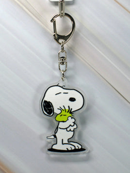 Peanuts Acrylic Swivel Key Chain - Snoopy Hugs Woodstock - snoopn4pnuts.com