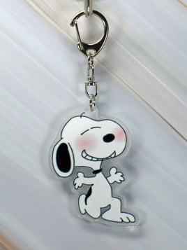 Peanuts Acrylic Swivel Key Chain - Snoopy Blushing - snoopn4pnuts.com