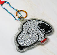 Snoopy Metallic Acrylic Key Chain With Raised Design - snoopn4pnuts.com