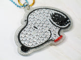 Snoopy Metallic Acrylic Key Chain With Raised Design