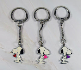 Snoopy's Heart Silver Plated Key Chain - snoopn4pnuts.com