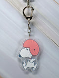 Peanuts Acrylic Swivel Key Chain - Snoopy Playing Football