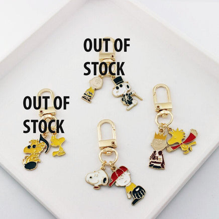 Peanuts Double Pendant Swivel Metal Key Chain - snoopn4pnuts.com
