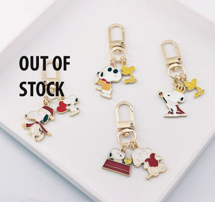 Peanuts Double Pendant Swivel Metal Key Chain - snoopn4pnuts.com