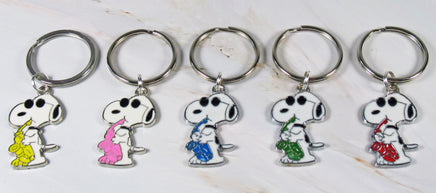 Snoopy Joe Cool Sax Metal and Enamel Key Chain - snoopn4pnuts.com