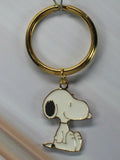 Snoopy Sitting Metal and Enamel Key Chain