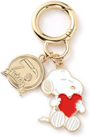 Peanuts 70th Anniversary Double Ring Metal Key Chain - Snoopy Hugs Heart