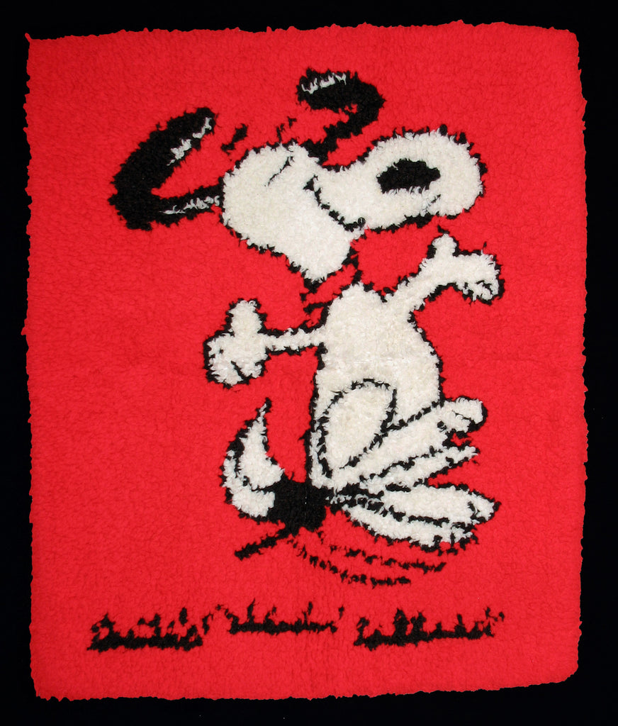 Snoopy Large Vintage Latch Hook Rug / Wall Hanging - RARE!