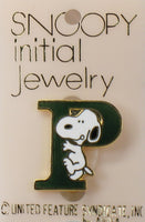 Snoopy Alphabet Cloisonne Pin - Green 