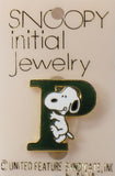Snoopy Alphabet Cloisonne Pin - Green "P"