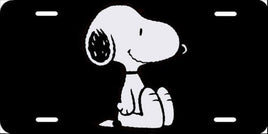 Snoopy Metal License Plate - Happy Sitting - snoopn4pnuts.com