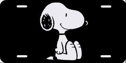 Snoopy Metal License Plate - Happy Sitting - snoopn4pnuts.com