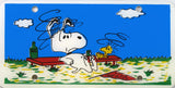 Snoopy and Woodstock Drinking (Too Much!) License Plate With Protective Acrylic Layer - RARE!