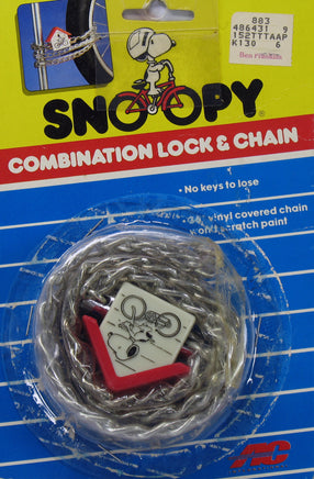Snoopy Vintage Bicycle Combination Lock and Chain - snoopn4pnuts.com