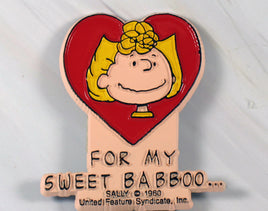 Peanuts 1970's Valentine's Day Rubber Magnet - Sally Sweet Babboo - snoopn4pnuts.com