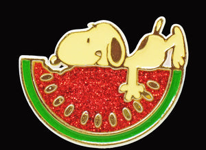 Butterfly Originals Vintage Snoopy Glittery Fruit Magnet - Watermelon (Superficial Crack on Back;NOT Discolored/Cream-Colored)