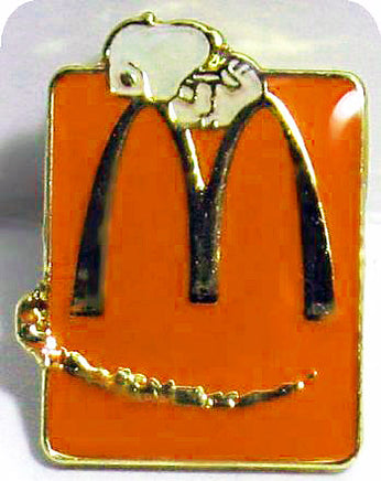 Mcdonald's Arch Lapel Pin - Snoopy (Orange)