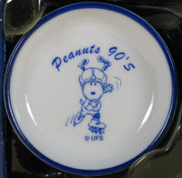 Peanuts Mini China Plate With Stand - 1990's Rollerblading