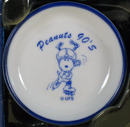 Peanuts Mini China Plate With Stand - 1990's Rollerblading - snoopn4pnuts.com