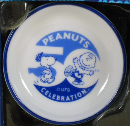 Peanuts Mini China Plate With Stand - Peanuts 50th Anniversary - snoopn4pnuts.com