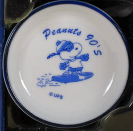 Peanuts Mini China Plate With Stand - 1990's Snowboarding - snoopn4pnuts.com