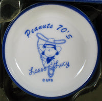 Peanuts Mini China Plate With Stand - 1970's Lasso Lucy