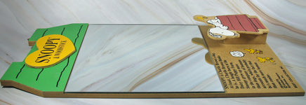 Snoopy and Woodstock Wood Wall Mirror With Pen Cup and Paper Holder Tray - RARE! (Photographed Flat Due To Reflections) - snoopn4pnuts.com