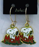 Snoopy Cloisonne Latch Back Earrings - MOM