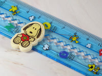 Snoopy 6" Semi - Clear Acrylic Ruler With Slide Function - RARE! - snoopn4pnuts.com