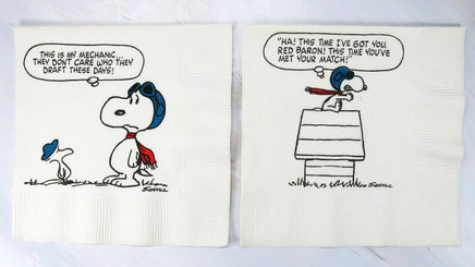 Snoopy Flying Ace Vintage Luncheon Napkins (Open Box) - snoopn4pnuts.com