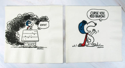 Snoopy Flying Ace Vintage Luncheon Napkins (Open Box) - snoopn4pnuts.com