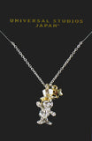 Snoopy Two-Tone Necklace With Cubic Zirconia Crystals Bow Tie (Very Nice!)