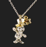 Snoopy Two-Tone Necklace With Cubic Zirconia Crystals Bow Tie (Very Nice!)