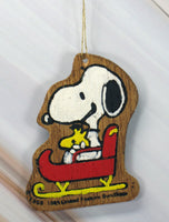 Wooden Ornament - Snoopy On Sled