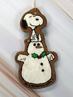 Wooden Ornament - Snoopy On Snowman