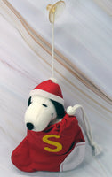 PLUSH SNOOPY SANTA CHRISTMAS ORNAMENT / HANGING WINDOW DECOR - snoopn4pnuts.com