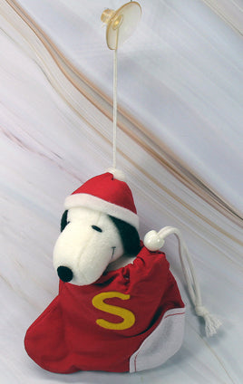 PLUSH SNOOPY SANTA CHRISTMAS ORNAMENT / HANGING WINDOW DECOR - snoopn4pnuts.com