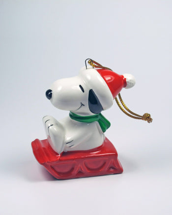 1981 Snoopy On Sled Christmas Ornament - snoopn4pnuts.com